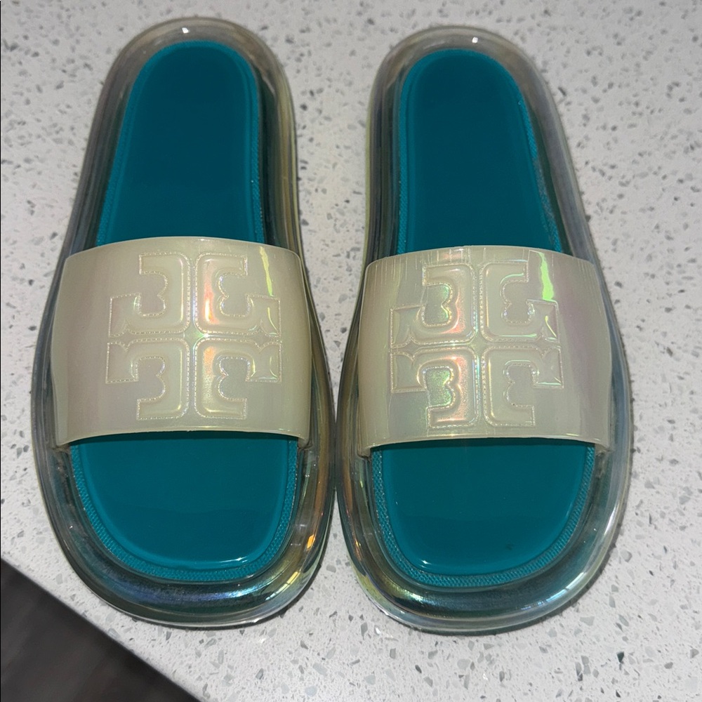 Tory Burch Iridescent and Turquoise Sandals - Picture 3 of 9